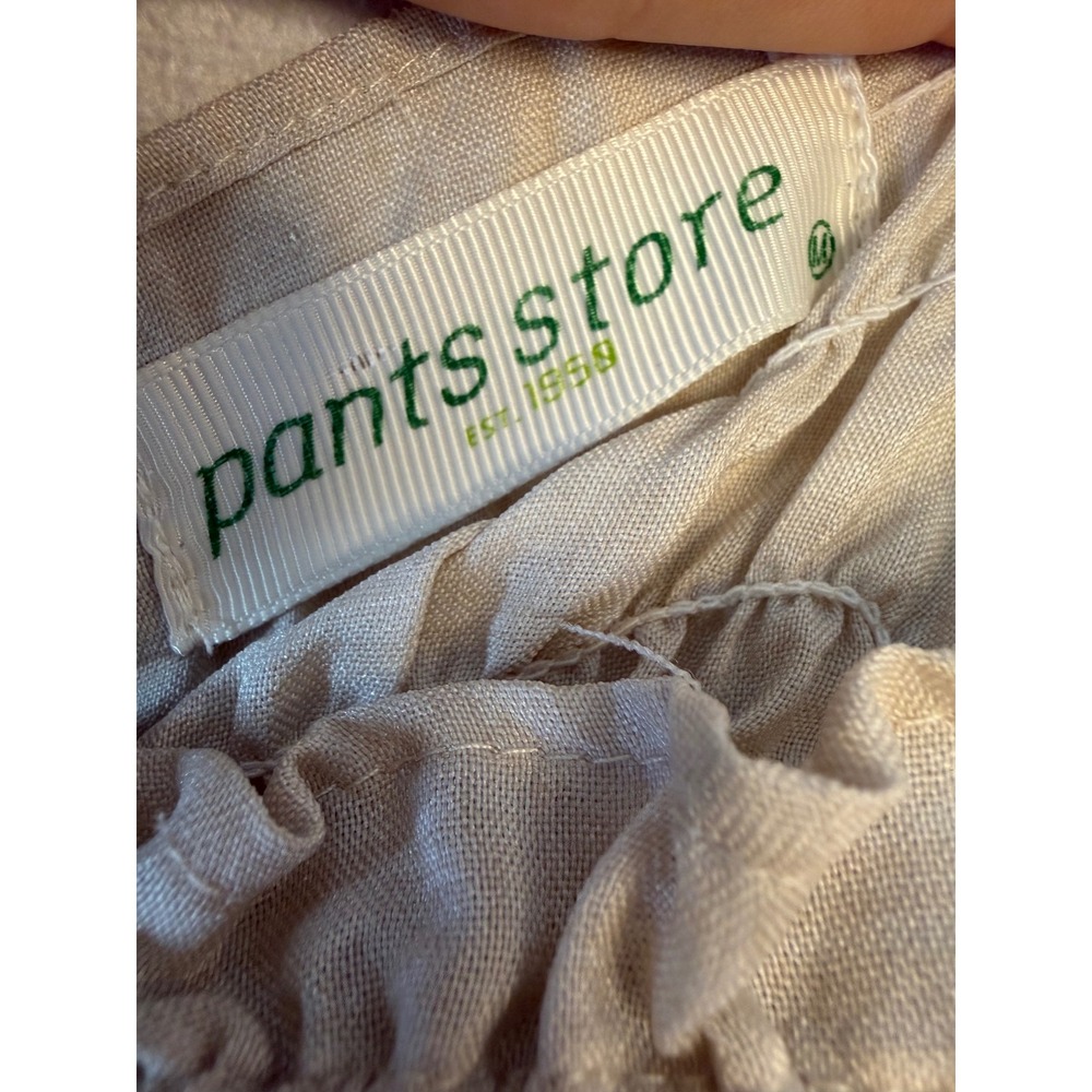Pants Store Ruffle Shoulder Smocked Peplum Top Beige GT2805 Womens Medium - Picture 3 of 5